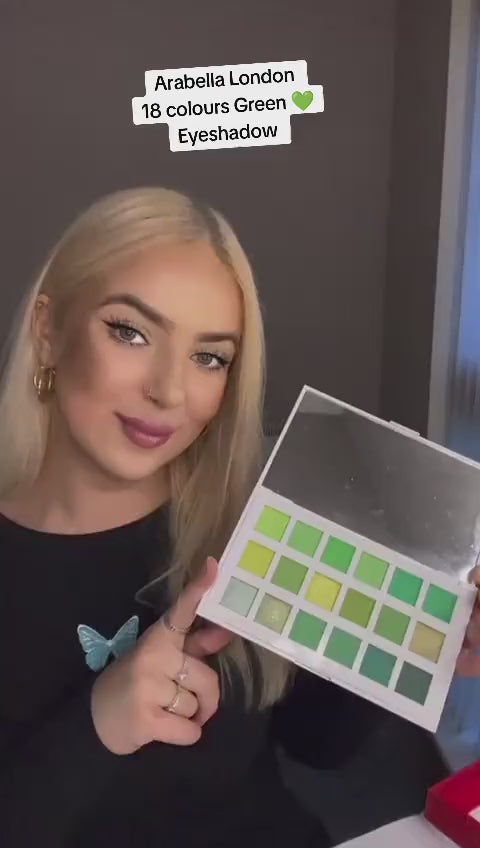 Arabella London Highly pigmented Green Eyeshadow Palette 18 shades