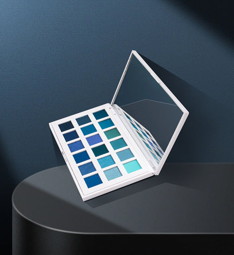 18 Shades Blue Eyeshadow Palette – Luxury Gift Box with Velvet Bag & Mirror | Arabella London - ARABELLA LONDON Official