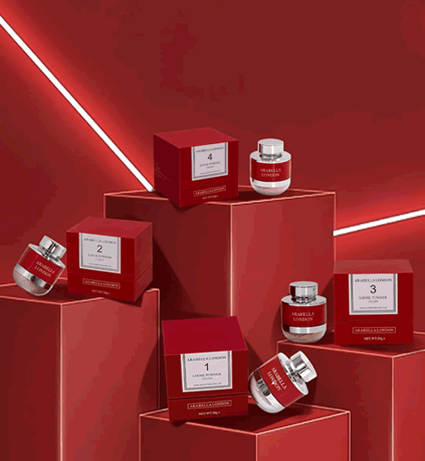 Arabella London Luxury Loose Setting Powder: 4 Shades, Stunning Red Box, Flawless Finish - ARABELLA LONDON Official