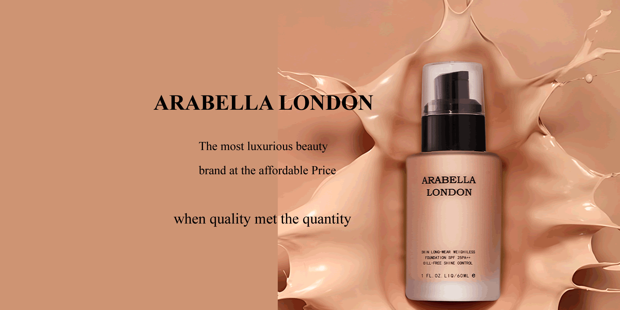 Arabella London Foundation Full Coverage Flawless Finish SPF 60mL banner